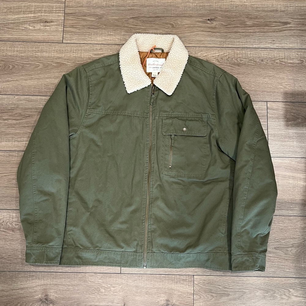Weatherproof Vintage Men's Sherpa Lined Canvas Twill Trucker Jacket